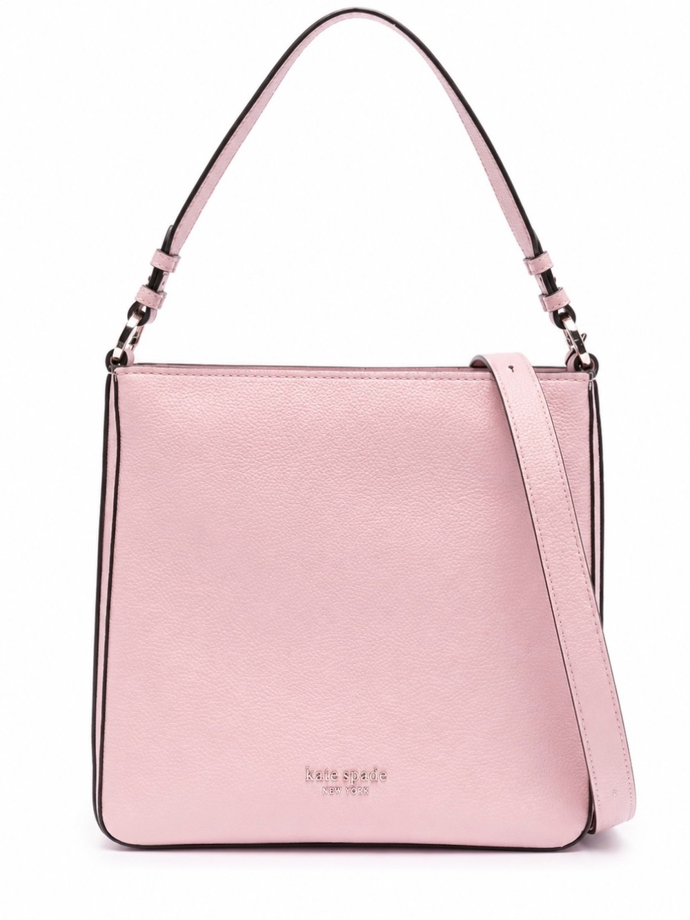 New Kate Spade hudson pebbled leather large crossbody hobo bag french rose pink